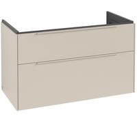 Villeroy & Boch Subway 3.0 armoire sous lavabo, éclairage LED, 2 tiroirs, 973x576x478mm, C570L2VN, Couleur: Avant/carcasse : Gris Cachemire, poignée : Gris Cachemire