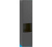 Villeroy & Boch Subway 3.0 Armoires hautes, 1 compartiment ouvert et 2 portes, charnières à gauche, 400x1710x362mm, C58800AH, Couleur: façade/corps : Wine Red, poignée : aluminium brillant