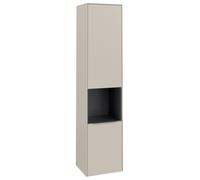 Villeroy & Boch Subway 3.0 Armoires hautes, 1 compartiment ouvert et 2 portes, charnières à gauche, 400x1710x362mm, C58800VN, Couleur: Façade/carcasse : Gris Cachemire, poignée : aluminium brillant