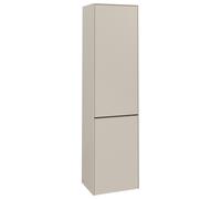 Villeroy & Boch Subway 3.0 Armoires hautes, 1 porte butée à droite et 1 abattant pour linge, 400x1710x362mm, C59302VN, Couleur: Avant/carcasse : Gris Cachemire, poignée : Gris Cachemire