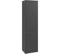 Villeroy & Boch Subway 3.0 Armoires hautes, 1 porte butée gauche et 1 abattant pour linge, 400x1710x362mm, C59200VQ, Couleur: Face/carcasse : bleu marine, poignée : aluminium brillant