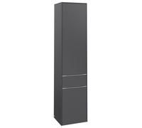 Villeroy & Boch Subway 3.0 Armoires hautes, 1 tiroir et 2 portes butée à droite, 400x1710x362mm, C59100VR, Couleur: Face/carcasse : graphite, poignée : aluminium brillant