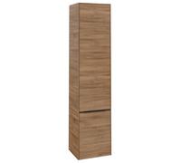 Villeroy & Boch Subway 3.0 Armoires hautes, 2 portes, charnières à droite, 400x1710x362mm, C58701RH, Couleur: Façade/carcasse : Chêne du Kansas, poignée : Noir Volcan