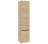 Villeroy & Boch Subway 3.0 Armoires hautes, 2 portes, charnières à droite, 400x1710x362mm, C58701VJ, Couleur: Façade/carcasse : chêne nordique, poignée : noir volcan.