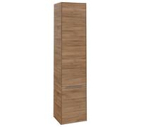 Villeroy & Boch Subway 3.0 Armoires hautes, 2 portes, charnières à gauche, 400x1710x362mm, C58600RH, Couleur: Façade/carcasse : Chêne du Kansas, poignée : aluminium brillant