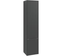 Villeroy & Boch Subway 3.0 Armoires hautes, 2 portes, charnières à gauche, 400x1710x362mm, C58601VL, Couleur: Façade/carcasse : Noir volcan, poignée : Noir volcan