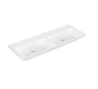 Villeroy & Boch Subway 3.0 Double lavabo à poser - 1300 x 475 x 165 mm - Blanc Alpin CeramicPlus - sans trop-plein 4A71D3R1