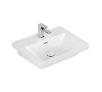 Villeroy & Boch Subway 3.0 lavabo - 55x44x16,5cm - Rectangulaire 1 trou de robinet avec trop-plein Blanc Alpin brillant Ceramic+ 4A7055R1
