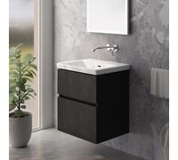 Villeroy & Boch Subway 3.0 Lavabo avec meuble bas evineo ineo5 evo l: 58 cm, 2 tiroirs, avec poignée encastrée,, 4A7063R1+BE0723BM,