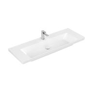 Villeroy & boch subway 3.0 lavabo de meuble 130x47x17cm rectangle 1 trou pour robinet sans trou de trop-plein pierre blanche mate céramique+ 4a70d2rw