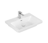 Villeroy & boch subway 3.0 lavabo de meuble 65x47x16.5cm rectangle 1 trou pour robinet avec trou de trop-plein pierre blanc mat céramique+ 4A7065RW