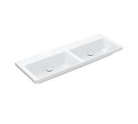 Villeroy und Boch Subway 3. 1930 double vasque 4A71D301 130x47cm, sans trou pour robinetterie / sans trop-plein, blanc