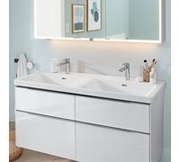 Villeroy und Boch Subway 3. 1930 double vasque 4A71D5RW 130x47cm, chacune avec 2000 / avec trop-plein, pierre blanche C-plus