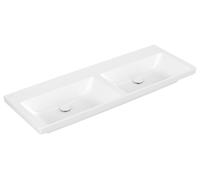 Villeroy & Boch Subway 3.0 lavabo double armoire, sans percement pour la robinetterie, sans trop-plein, non rectifié, 1300x475mm, 4A71D3R1, Couleur: Céramique blanche Plus