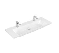 Villeroy & Boch Subway 3.0 lavabo pour meuble - 130x47x17cm - Rectangulaire 2 trous de robinet sans trop-plein Blanc Alpin brillant Céramique 4a70d101