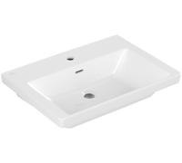 Villeroy & Boch Subway 3.0, lavabo rectangulaire, 1 trou pour robinetterie, avec trop-plein, compatible avec robinetterie 3 trous, 650x470mm, 4A706501, Couleur: blanc-alpin