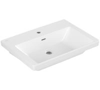 Villeroy & Boch Subway 3.0, lavabo rectangulaire, 1 trou pour robinetterie, avec trop-plein, compatible avec robinetterie 3 trous, 650x470mm, 4A7065RW, Couleur: Blanc pierre CéramiquePlus