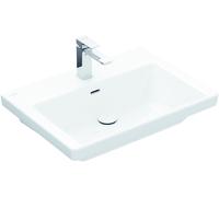 Villeroy & Boch Subway 3.0, lavabo rectangulaire, 1 trou pour robinetterie, avec trop-plein, compatible avec robinetterie 3 trous, 650x470mm, 4A7065R1, Couleur: Céramique blanche Plus