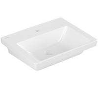 Villeroy & Boch Subway 3.0, lavabo rectangulaire, 1 trou pour robinetterie, sans trop-plein, compatible avec robinetterie 3 trous, 550x440mm, 4A7056RW, Couleur: Blanc pierre CéramiquePlus