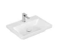 Villeroy & Boch Subway 3.0 lavabo-vasque à poser sur meuble - 65x47x16.5cm - Rectangulaire 1 trou de robinet sans trou de trop-plein Blanc Alpin brillant Céramique 4a706601