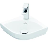 Villeroy & Boch Subway 3.0 lave-mains d'angle, 1 trou pour robinet, sans trop-plein, non rectifié, 320x320mm, 437146R1, Couleur: Céramique blanche Plus