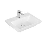 Villeroy & boch subway 3.0 meuble lavabo 60x47x16.5cm rectangle fond terre 1 trou de robinetterie avec trou de trop-plein pierre blanc mat céramique+ 4A706GRW