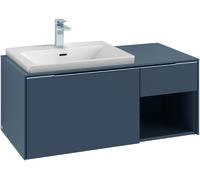 Villeroy & Boch Subway 3.0, meuble pour lavabo, 1001x423x516 mm, 2 tiroirs, 2, C57200RH, Couleur: Façade/carcasse : Chêne du Kansas, poignée : aluminium brillant