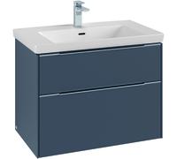 Villeroy & Boch Subway 3.0, meuble pour lavabo, 772x576x478 mm, 2 tiroirs, C57400RH, Couleur: Façade/carcasse : Chêne du Kansas, poignée : aluminium brillant