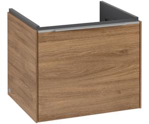 Villeroy & Boch Subway 3.0 Meuble sous-lavabo, 1 tiroir, 523x429x448mm, C57900RH, Couleur: Façade/carcasse : Chêne du Kansas, poignée : aluminium brillant