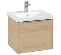 Villeroy & Boch Subway 3.0 Meuble sous-lavabo, 1 tiroir, 523x429x448mm, C57900VJ, Couleur: Façade/carcasse : chêne nordique, poignée : aluminium brillant