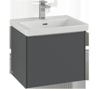 Villeroy & Boch Subway 3.0 Meuble sous-lavabo, 1 tiroir, 523x429x448mm, C57901AH, Couleur: façade/corps : Wine Red, poignée : Volcano Black