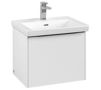 Villeroy & Boch Subway 3.0 Meuble sous-lavabo, 1 tiroir, 523x429x448mm, C57901VF, Couleur: Façade/carcasse : Blanc pur, poignée : Noir volcan.
