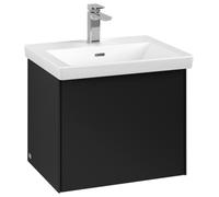 Villeroy & Boch Subway 3.0 Meuble sous-lavabo, 1 tiroir, 523x429x448mm, C57901VL, Couleur: Façade/carcasse : Noir volcan, poignée : Noir volcan