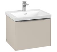 Villeroy & Boch Subway 3.0 Meuble sous-lavabo, 1 tiroir, 572x429x478mm, C57700VN, Couleur: Façade/carcasse : Gris Cachemire, poignée : aluminium brillant