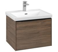 Villeroy & Boch Subway 3.0 Meuble sous-lavabo, 1 tiroir, 572x429x478mm, C57701VH, Couleur: Façade/carcasse : chêne dArizona, poignée : noir volcan.