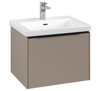 Villeroy & Boch Subway 3.0 Meuble sous-lavabo, 1 tiroir, 572x429x478mm, C57701VM, Couleur: Façade/carcasse : Taupe, poignée : Volcano Black