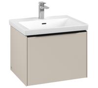Villeroy & Boch Subway 3.0 Meuble sous-lavabo, 1 tiroir, 572x429x478mm, C57701VN, Couleur: Façade/carcasse : Gris Cachemire, poignée : Noir Volcan