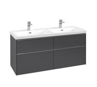 Villeroy & Boch Subway 3.0 meuble sous-lavabo - 127.2x57.9cm - 4 tiroirs Graphite c56800vr
