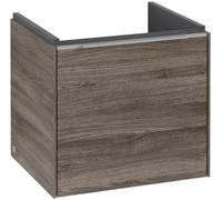 Villeroy & Boch Subway 3.0 Meuble sous-lavabo, éclairage LED, 1 tiroir, 473x429x408mm, C580L0RK, Couleur: Façade/carcasse : chêne rouvre, poignée : aluminium brillant