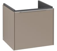 Villeroy & Boch Subway 3.0 Meuble sous-lavabo, éclairage LED, 1 tiroir, 473x429x408mm, C580L0VM, Couleur: Façade/carcasse : taupe, poignée : aluminium brillant