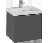 Villeroy & Boch Subway 3.0 Meuble sous-lavabo, éclairage LED, 1 tiroir, 473x429x408mm, C580L1AF, Couleur: façade/corps : Soft Green, poignée : Volcano Black