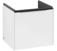 Villeroy & Boch Subway 3.0 Meuble sous-lavabo, éclairage LED, 1 tiroir, 473x429x408mm, C580L1VE, Couleur: Façade/carcasse : Blanc Brillant, poignée : Noir Volcan