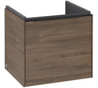 Villeroy & Boch Subway 3.0 Meuble sous-lavabo, éclairage LED, 1 tiroir, 473x429x408mm, C580L1VH, Couleur: Façade/carcasse : chêne dArizona, poignée : noir volcan.
