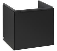 Villeroy & Boch Subway 3.0 Meuble sous-lavabo, éclairage LED, 1 tiroir, 473x429x408mm, C580L1VL, Couleur: Façade/carcasse : Noir volcan, poignée : Noir volcan