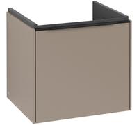 Villeroy & Boch Subway 3.0 Meuble sous-lavabo, éclairage LED, 1 tiroir, 473x429x408mm, C580L1VM, Couleur: Façade/carcasse : Taupe, poignée : Volcano Black