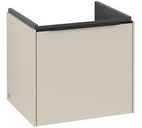 Villeroy & Boch Subway 3.0 Meuble sous-lavabo, éclairage LED, 1 tiroir, 473x429x408mm, C580L1VN, Couleur: Façade/carcasse : Gris Cachemire, poignée : Noir Volcan