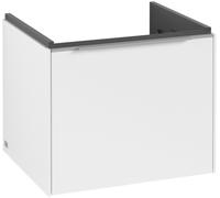 Villeroy & Boch Subway 3.0 Meuble sous-lavabo, éclairage LED, 1 tiroir, 523x429x448mm, C579L0VF, Couleur: Façade/carcasse : Blanc pur, poignée : aluminium brillant