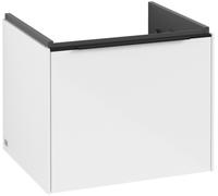 Villeroy & Boch Subway 3.0 Meuble sous-lavabo, éclairage LED, 1 tiroir, 523x429x448mm, C579L1VE, Couleur: Façade/carcasse : Blanc Brillant, poignée : Noir Volcan
