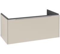 Villeroy & Boch Subway 3.0 Meuble sous-lavabo, éclairage LED, 1 tiroir, 973x429x478mm, C569L0VN, Couleur: Façade/carcasse : Gris Cachemire, poignée : aluminium brillant