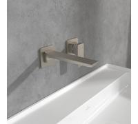 Villeroy und Boch Subway 3. 1930 mitigeur lavabo 2 trous TVW11200700064 bec fixe, sans garniture de vidange , montage mural, nickel brossé noir